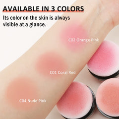 Azonee Loose Powder Blush Air Cushion Blush, Natural Blusher for Cheeks, Highly Pigmented Blush Makeup Easy to Blend Makeup Blushin