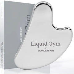 Wonderskin Liquid Gym Gua Sha Face Sculpting Tool, Facial Roller to Reduce Tension, Puffiness & Wrinkles, Skin Care Tool and Jawline Sculptor, Stainless Steel Facial Massager