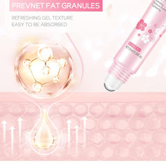 LaPalo 2-in-1 Sakura Eye Serum and Eye Roller, Eye Massager Roller Lifting, Eye Cream for Nourishing Relieve Eye Bags, Dark Circles, and Puffiness, Fine Lines, Under Eye Treatment Cream