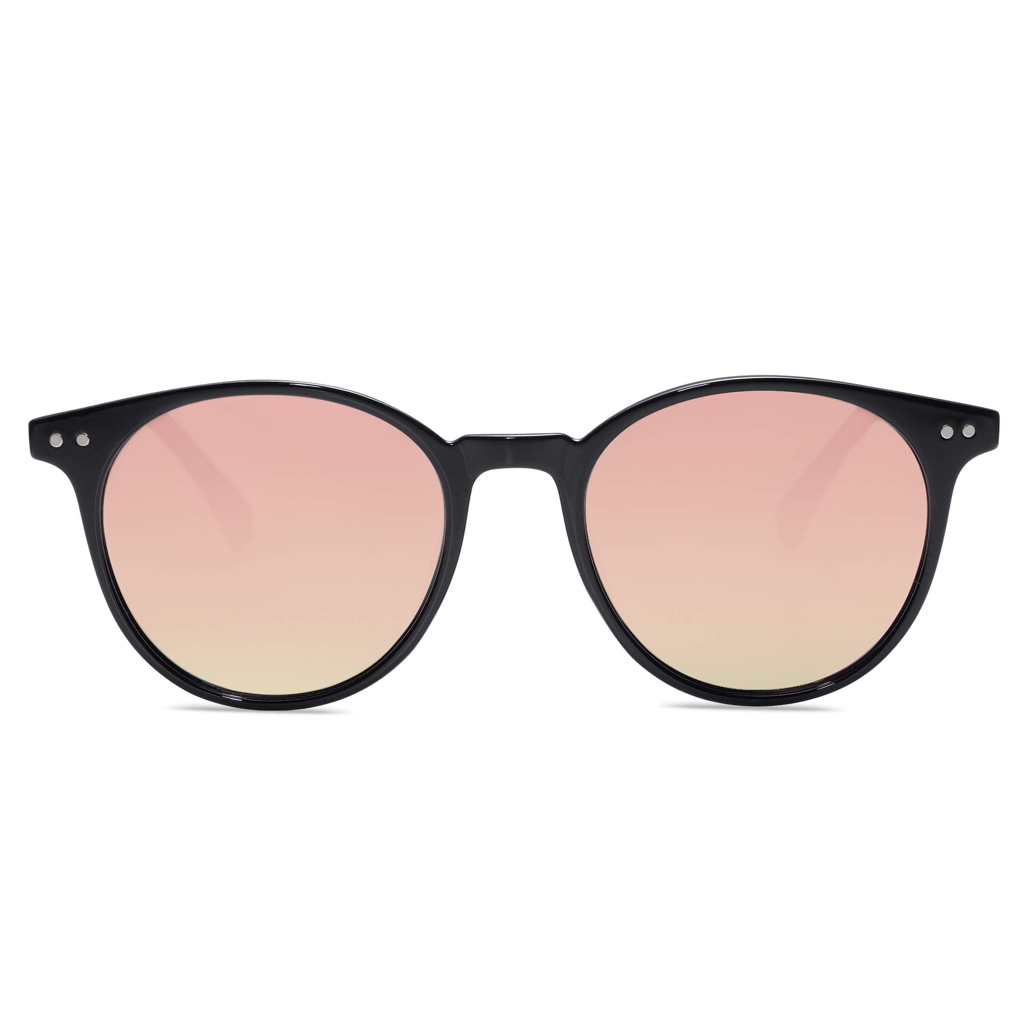 SOJOS Small Round Classic Polarized Sunglasses for Women Men Vintage Style UV400 Lens MAY SJ2113