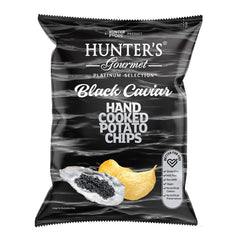Hunter's Gourmet Black Caviar Hand Cooked Potato Chips - 125g