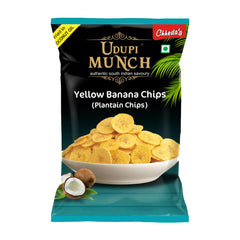Chheda's Udupi Munch Yellow Banana Chips, Fried in Coconut Oil | Authentic South Plantain Chips | No Artificial Colors, Flavors, or Preservatives -170g