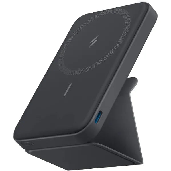 Anker 622 Magnetic Wireless Portable Charger (MagGo) A1614011 – 5,000mAh MagSafe Power Bank with Foldable Stand, USB-C Fast Charging – Black