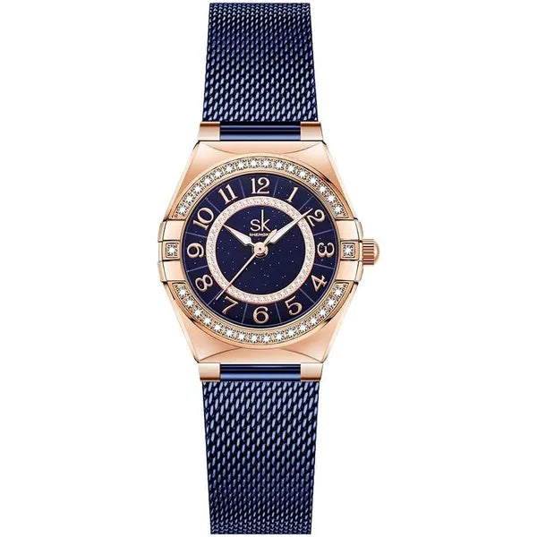 KASTWAVE Elegant Women's Easy Read Watch with Arabic Numerals: Crystal Diamond Accents, Water Resistant, Perfect for Everyday Wear and Special Occasions