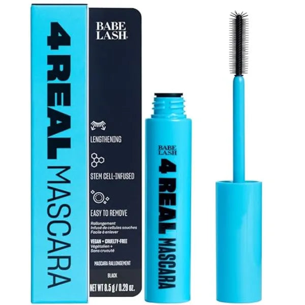 Babe Original 4 Real Mascara Black for Volume, Length, and Lift in Eyelashes, Defined & Flutterly Look.