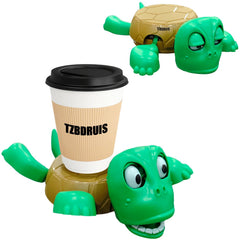 Turtle Cup Holder Funny, Screaming Sea Turtle Coaster with Funny Expression & Moving Limbs, Turtle Coasters for Drinks, Gag Gift for Tortoise Lover (Green)