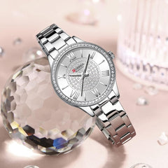 Curren 9084 Fashion Casual Luxury Quartz Women's Watches Waterproof Automatic Watches Original Design Elelgant Lover's Gift Diamond Gold Women's Watch
