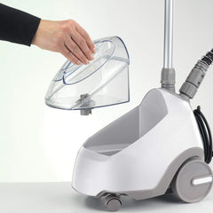 Kenwood Garment Steamer 1500W with 2L Water Tank Capacity, Rotary Wheels, Folding Rack, Trouser Press, Glove GSP65.000WH White