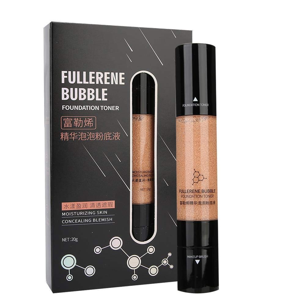 Foundation Makeup, Fullerene Bubble Moisturizing Makeup Primer Skin Brightening Concealer Make-Up Base Cosmetic Tool(Skin Color)