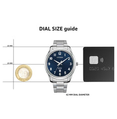 Citizen BI1031-51L Blue Analog Stainless Steel Quartz Men's Dress Casual Watch