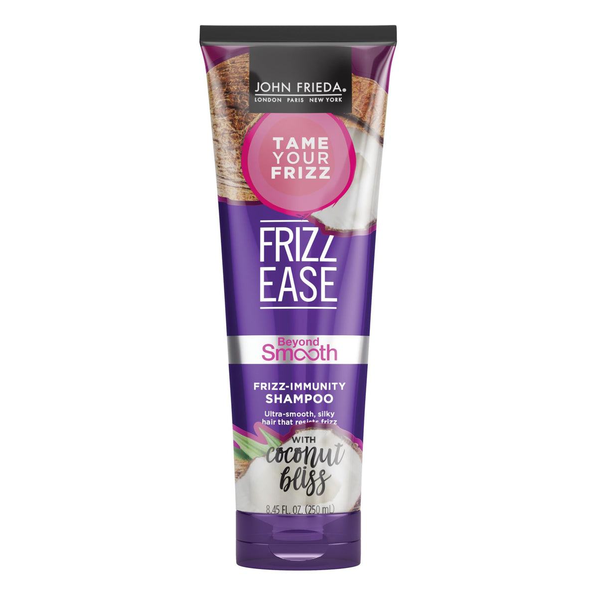 John Frieda Frizz Ease Beyond Smooth Frizz-Immunity Shampoo With Pure Coconut Oil, Anti-Humidity, Anti-Frizz Shampoo, 8.45 Fl Oz