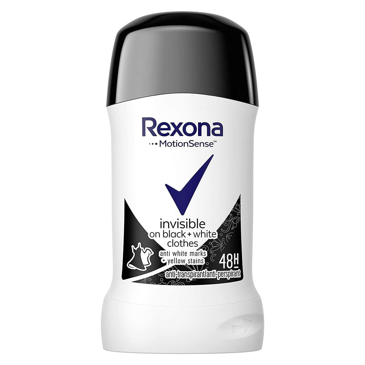 Rexona Women Antiperspirant Deodorant Stick, 48 hour sweat & odor protection, Antibacterial + Invisible, with MotionSense technology, 40ml