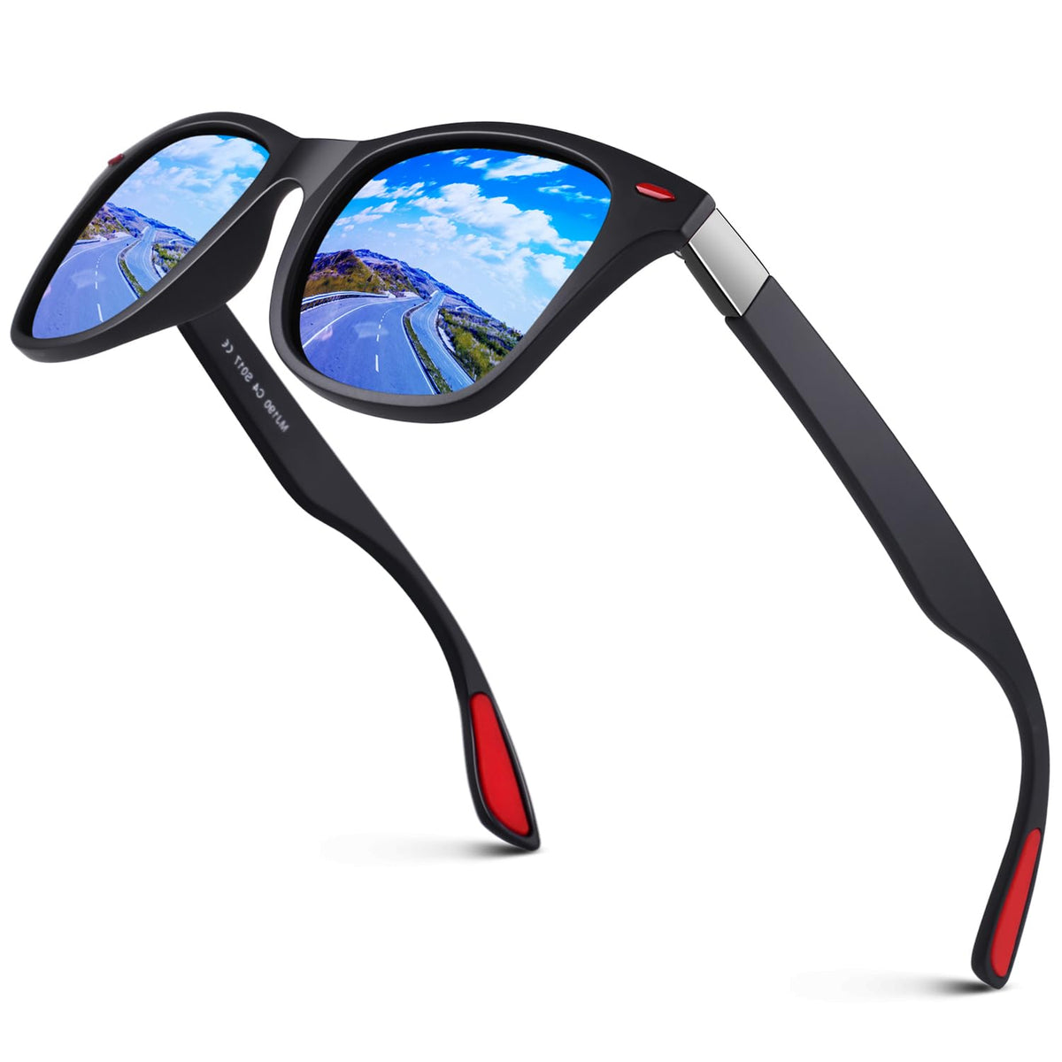 GQUEEN Classic Horn Rimmed Semi Rimless Polarized Sunglasses for Men Women GQO6