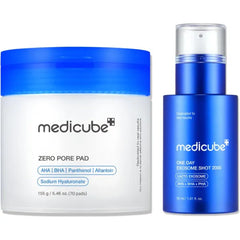 medicube Daily Toner Pads with Exosome 2000 for Pore Care, medicube Zero Pore Pads 2.0 (155g) and Zero Exosome Shot 2,000 PPM Spicule Facial Serum (30ml)