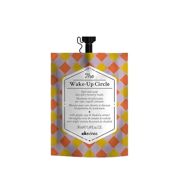 Davines The Wake Up Circle, Invigorating Hair Mask for Stressed Scalp & Hair Restores Energy, Volume & Tone with Rhodiola Extract Recovery Treatment for Balance, 1.69 Fl Oz