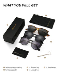 SUNGAIT Vintage Round Sunglasses for Women Men Classic Retro Designer Style