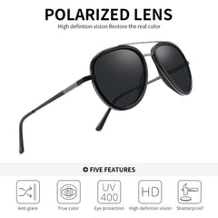 PUKCLAR Sunglasses for Men Polarized Lightweight TR90 Frame UV400 Spring Hinges Sunglasses