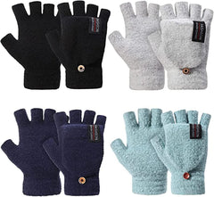 Women's Winter Touch Screen Gloves, Warm Fleece Lined Knit Gloves Elastic Cuff Winter Texting Gloves