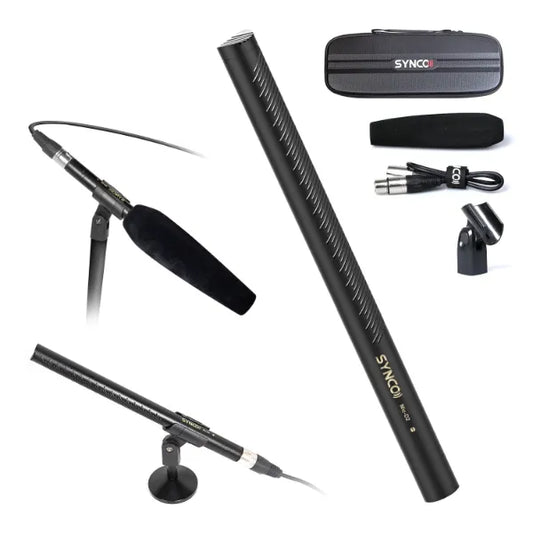 SYNCO D2 XLR Shotgun Microphone – Hypercardioid Condenser Mic for Camcorder, DSLR, Audio & Video Recording, Professional Directional XLR Microphone