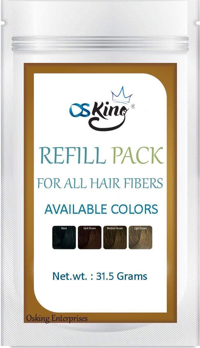 Osking Hair Building Fibers Refill Pack 31.5 Grams (Hair Loss Concealer) (31.5g,Black)