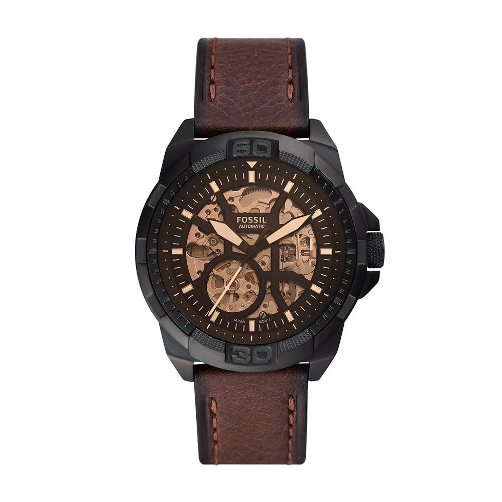 Fossil Men Analog Automatic Watch with Leather Strap ME3219