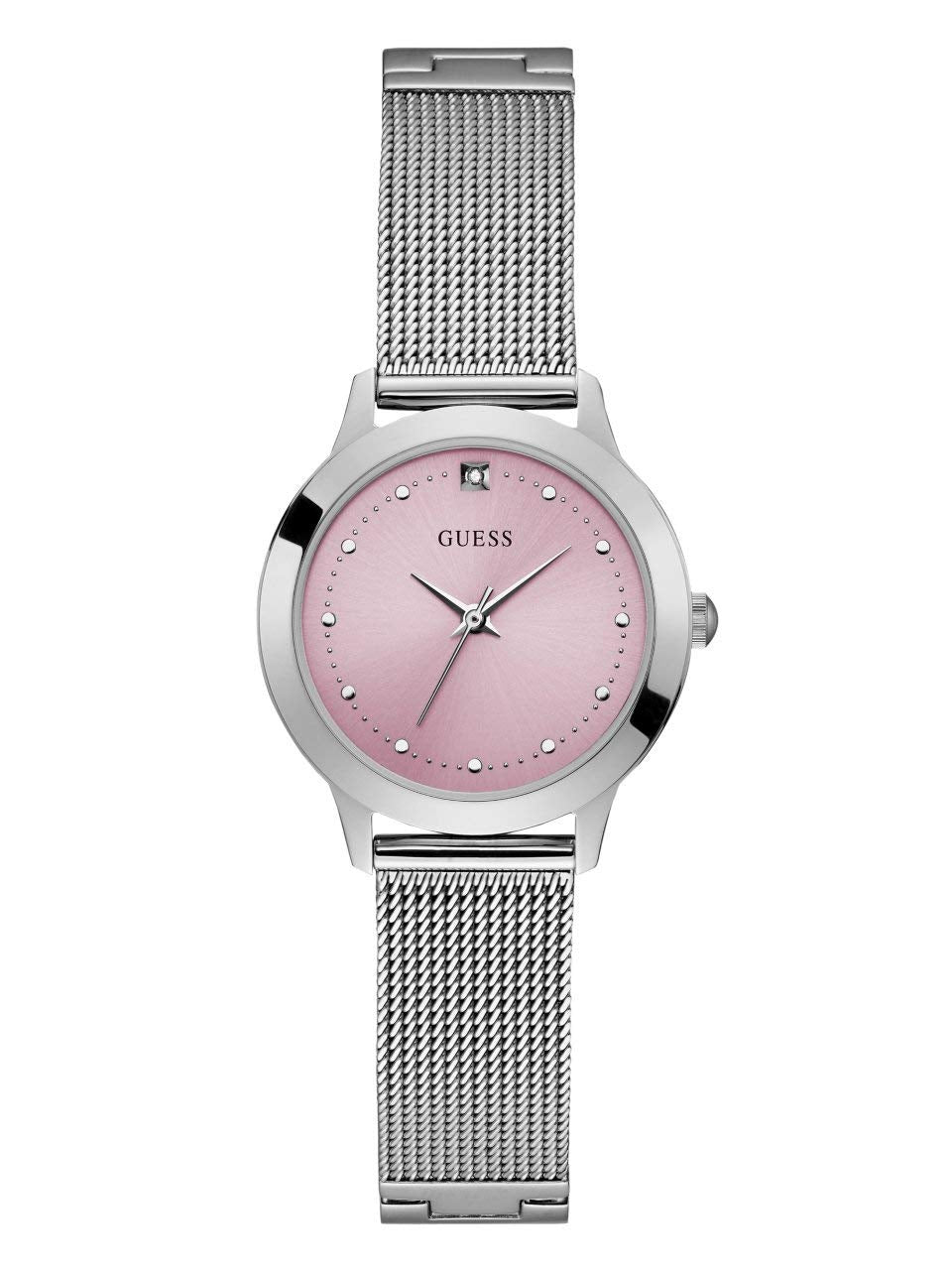 GUESS Women's Quartz Stainless-Steel Strap, Silver, Casual Watch