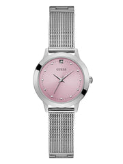 GUESS Women's Quartz Stainless-Steel Strap, Silver, Casual Watch