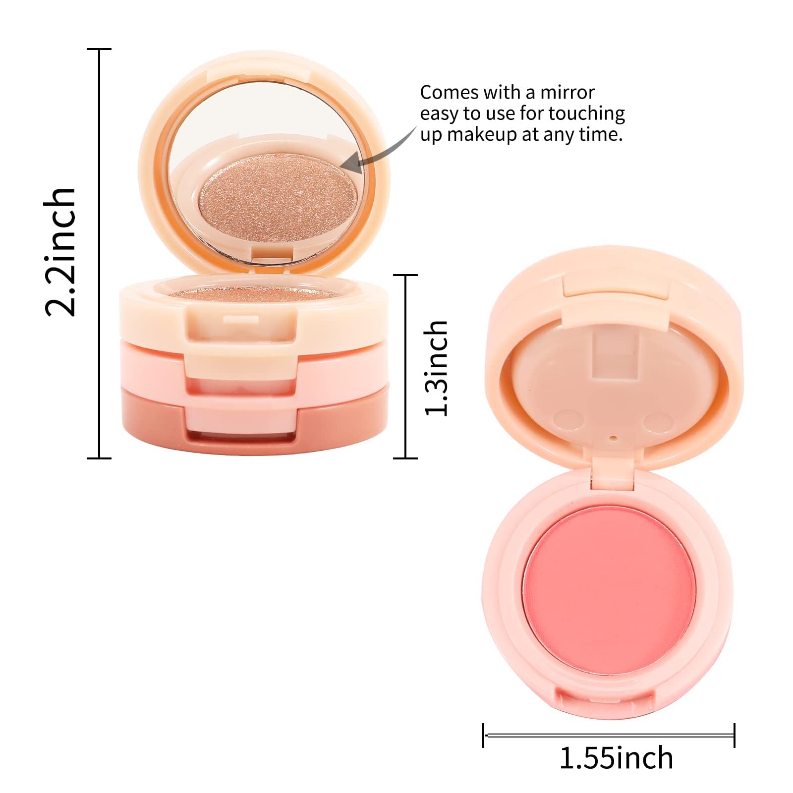 Azonee 3 in 1 Blush and Highlighter Kit, Facial Cheek Blusher Contour,Makeup Pressed Powder Palette Shimmer Bronzer, Fine Powder Texture Matte Blusher Blendable Glow Face Palette Women Gift Set