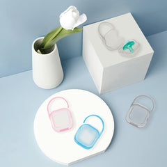 LDLD Pacifier Case Pacifier Holder Case Pacifier Clip Binky Holder Case Pacifier Box Pacifier Accessories 4 Pack Clear Hook Design