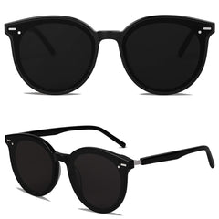Polarized Sunglasses for Men and Women, Classic Round Sunglasses, UV Protection Retro Vintage Shades Large Plastic Frame Sunnies