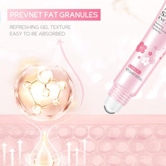 Azonee 2-in-1 Sakura Eye Serum and Eye Roller, Eye Serum For Dullness, Dryness, Fine Lines, Repair Wrinkles Under The Eyes, Intense Hydrating Eye Treatment Serum Oil