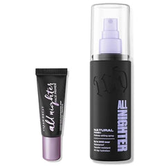 URBAN DECAY All Nighter Face Primer and Natural Finish Setting Spray Travel Bundle All Nighter Waterproof Setting Spray (1 Fl Oz) for Transfer Resistant Makeup + Makeup Primer (0.28 fl oz)