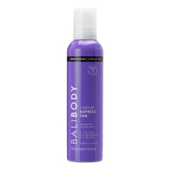 Bali Body Deep Violet 1 Hour Express Self Tanner – Fast-Acting, Weightless Self Tanner for Natural Bronze – No-Transfer, Hydrating Quick Tan Mousse for Smooth, Radiant Skin, 7.61 Fl Oz