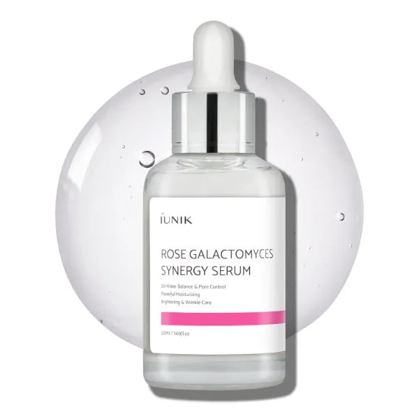 IUNIK Rose Galactomyces Synergy Vegan Face Serum 1.69 Fl Oz Naturally Fermented Rose Water Hydrating Ampoule Serum Deep Moisturizing