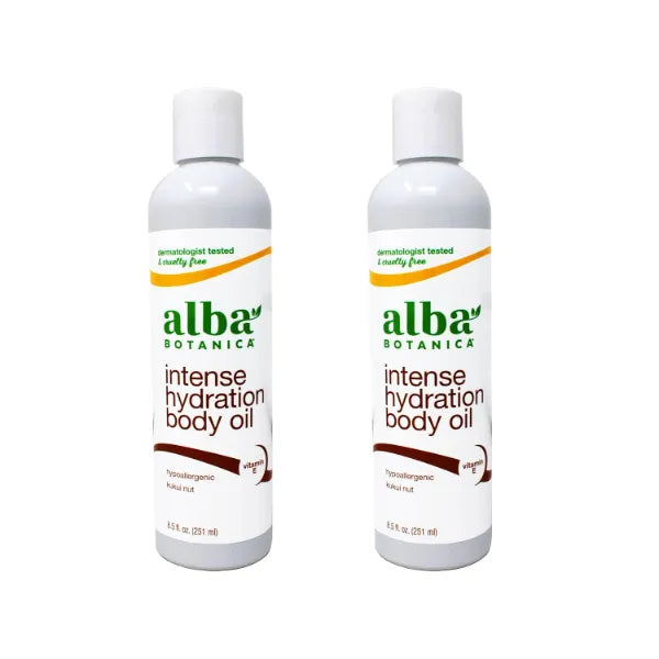 Alba Botanica Hawaiian Body Oil Kukui Nut 8.5 Ounces 2 Pack