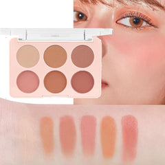 Azonee Blush, 6 Colors Face Blush Blusher Highlighter Makeup Palette Maquillaje Profesional Luminizers Cheek Shimmer Stick Bronzer And Highlighter Palette Makeup