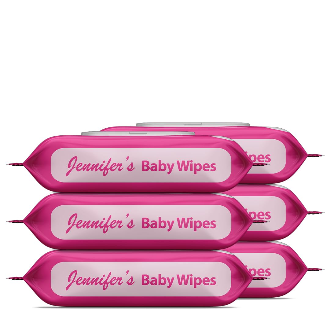 Jennifer's Baby Wipes 80's (Pack of 4 + 2 Free) - Ultra Soft, Alcohol-Free, Extra Gentle, Aloe Vera Gel, Vitamin E, and Safe for Delicate Skin 480 Wipes
