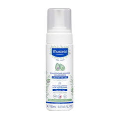 Mustela Cradle Cap Set With Cradle Cap Foam Shampoo and Cream, tear-free, fragrance-free and formulated with natural ingredients.