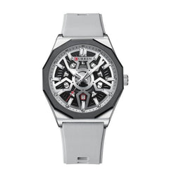 CURREN Men's quartz, sports brand Luxury Original Waterproof with calendar and rubber strap, 8437 - GRAY