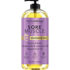 New York Biology Sore Muscle Massage Oil 8 Fl Oz