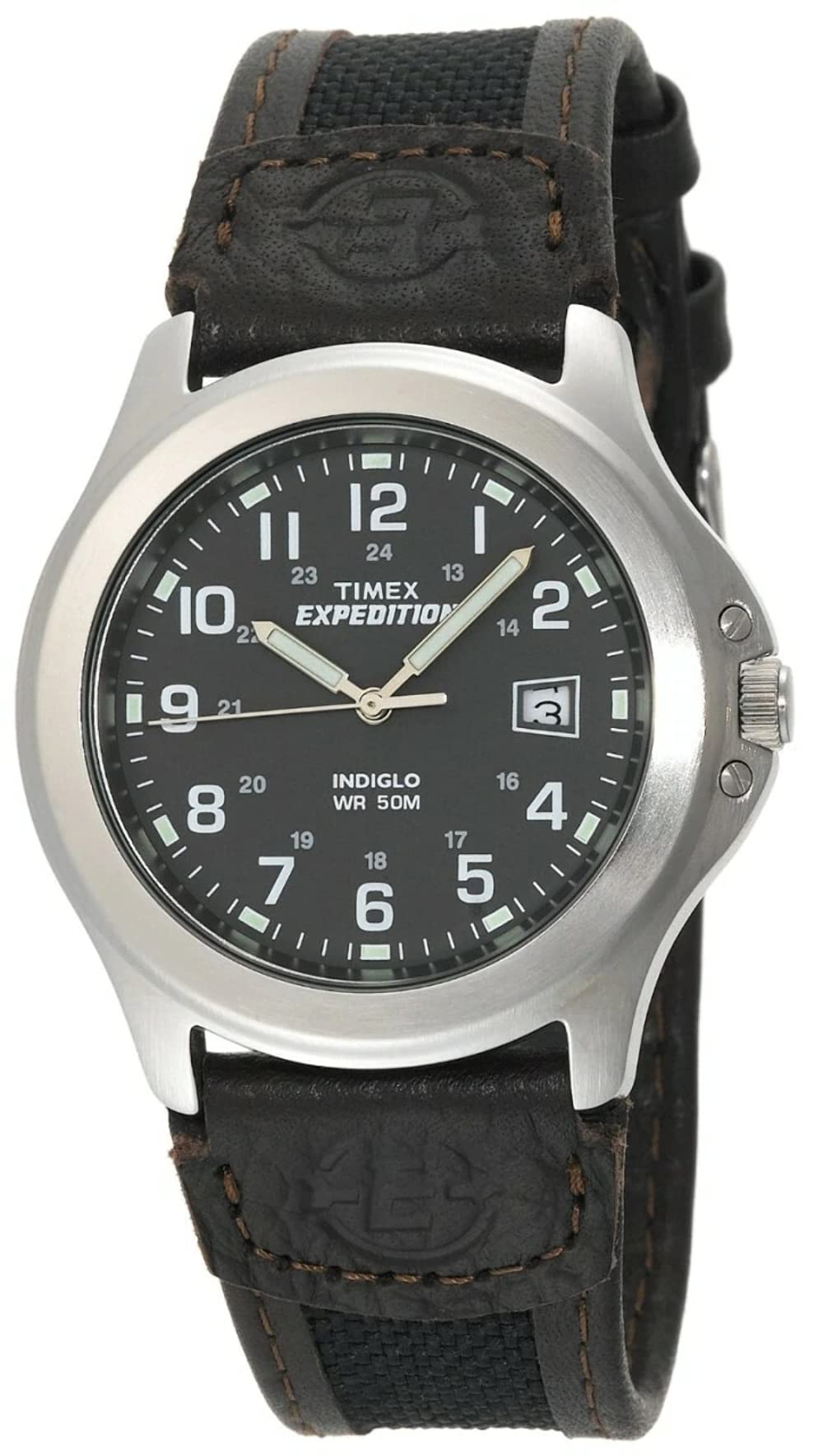 Timex Men's Expedition Metal Field Watch, Quartz Movement- Black/Brown/Charcoal