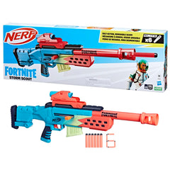 Nerf Fortnite Storm Scout Blaster, Removable Nerf Scope, 6-Dart Clip, 6 Elite Nerf Darts, Bolt Action, Nerf Blaster for Outdoor Games