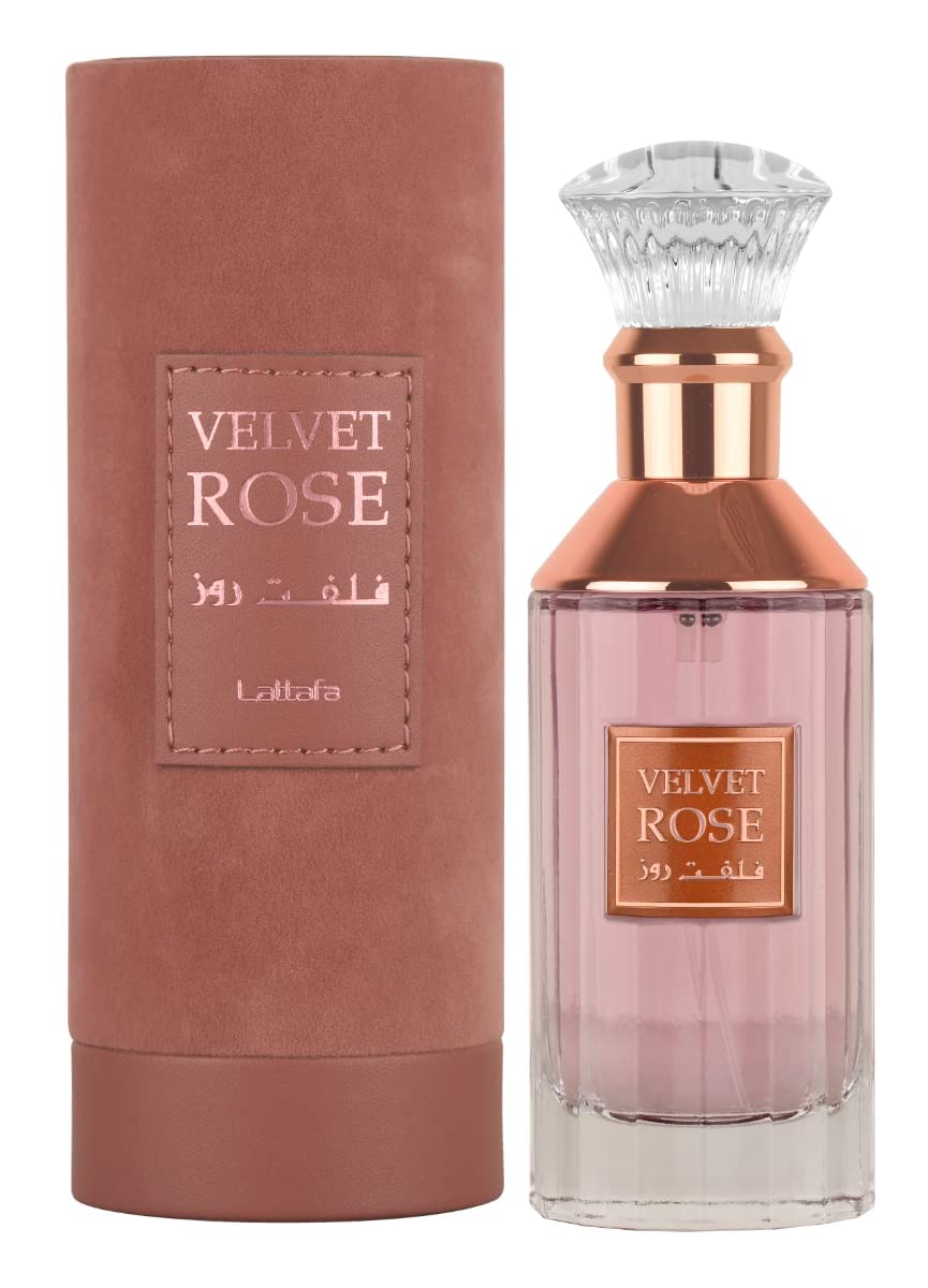 Lattafa Velvet Rose Eau De Parfum 100ml | Oud and Musk Fragrances | Imported EDP Perfume Scent | Suitable for All Skin Types (Velvet Rose Eau De Parfum Scent)