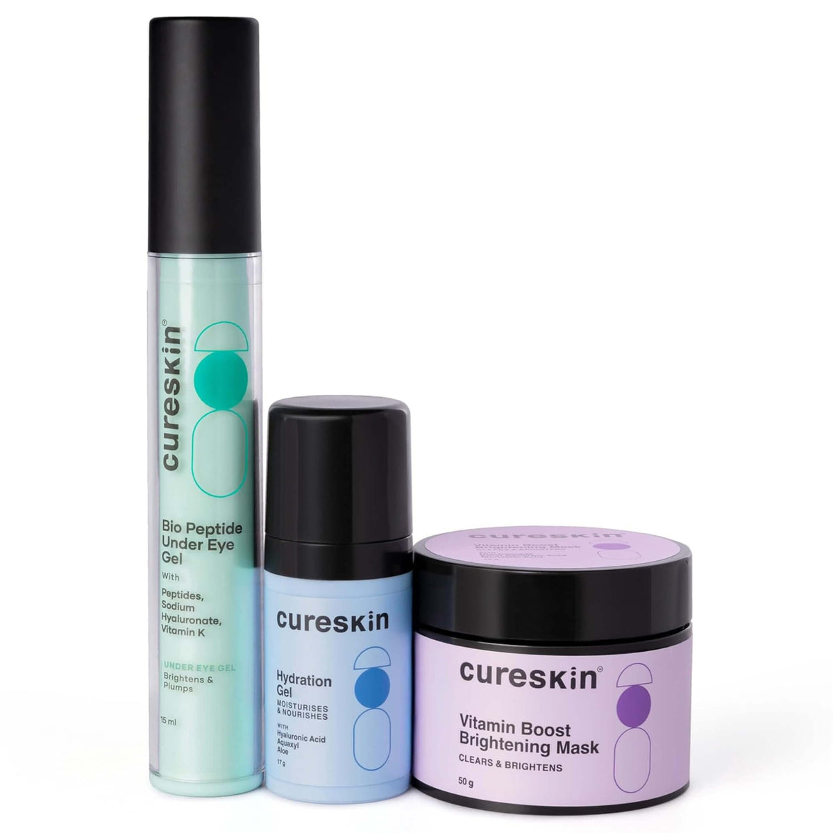 Cure Skin Bio Peptide Under Eye Cream for Dark Circles for Women and Men, Gel Cream | Reduces Dark Circles, Puffiness, and Wrinkles | Under Eye Cream for Men and Women | Eliminates Dark Circles