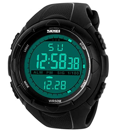 SKMEI men sport, swimmer and diving 50 M water resistant wrist watch - 1025 Black