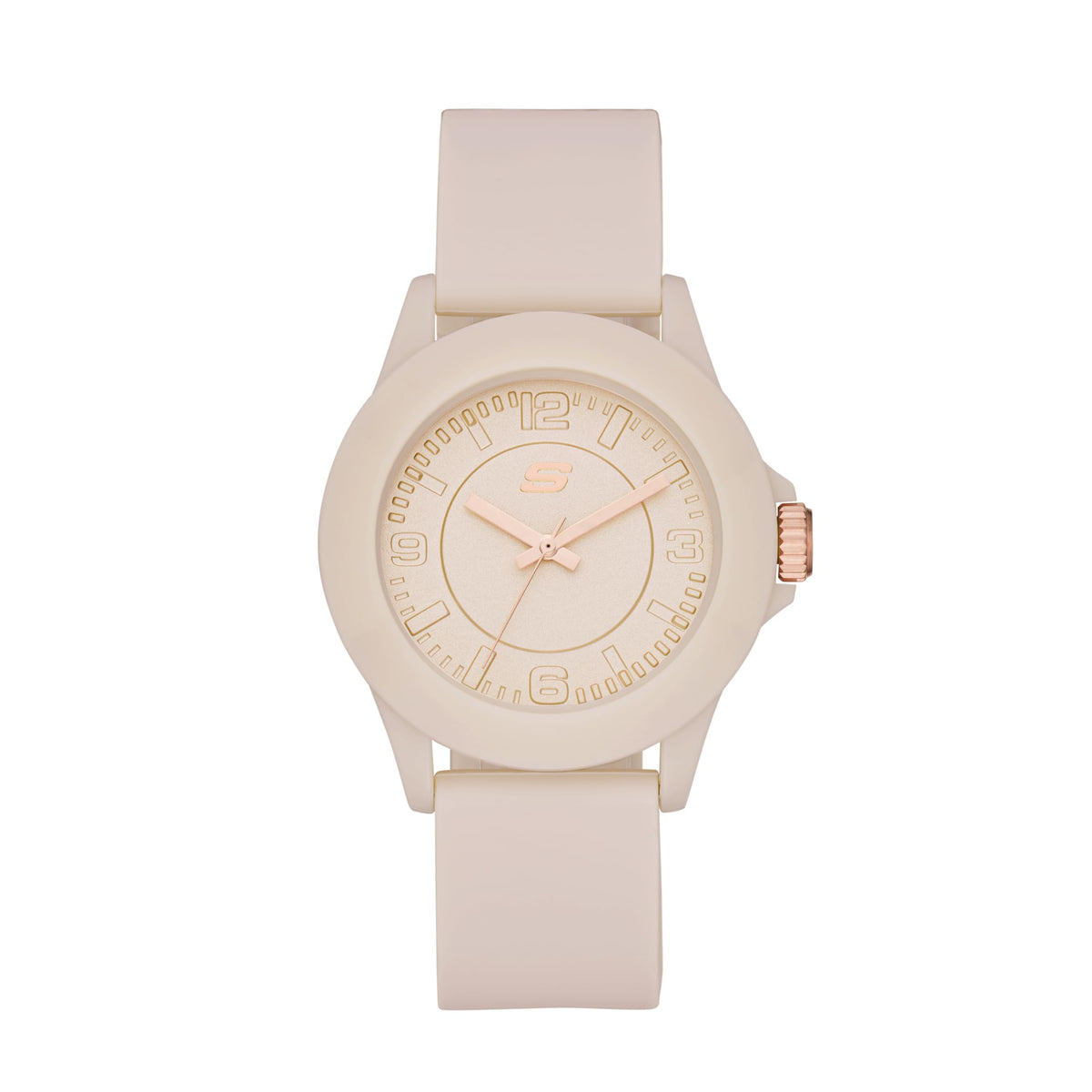 Skechers Women's Rosencrans Mid Quartz Plastic and Silicone Casual Sports Watch - Blush