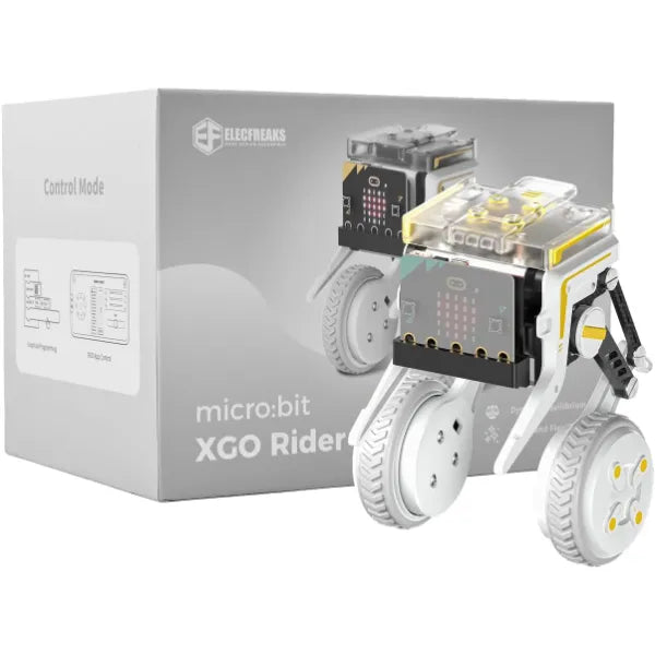ELECFREAKS micro:bit XGO Rider Starter Kit – Programmable Self-Balancing Two-Wheeled Bipedal Robot | MakeCode Programming, Built-in IMU, Brushless Motors, All-Metal Servos, Open Python Protocol (Without micro:bit)
