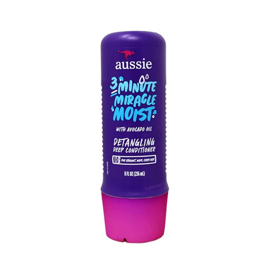 Aussie 3 Minute Miracle Moist Detangling Deep Conditioner Treatment with Avocado Oil, 8 fl oz, Paraben and Sulfate Free