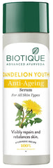 Biotique Dandelion Youth Anti-Ageing Serum| Ayurvedic and Organically Pure| Anti-Ageing Serum for Men & Women| Reduces Fine Lines & Wrinkles |100% Botanical Extracts| All Skin Types | 190ML