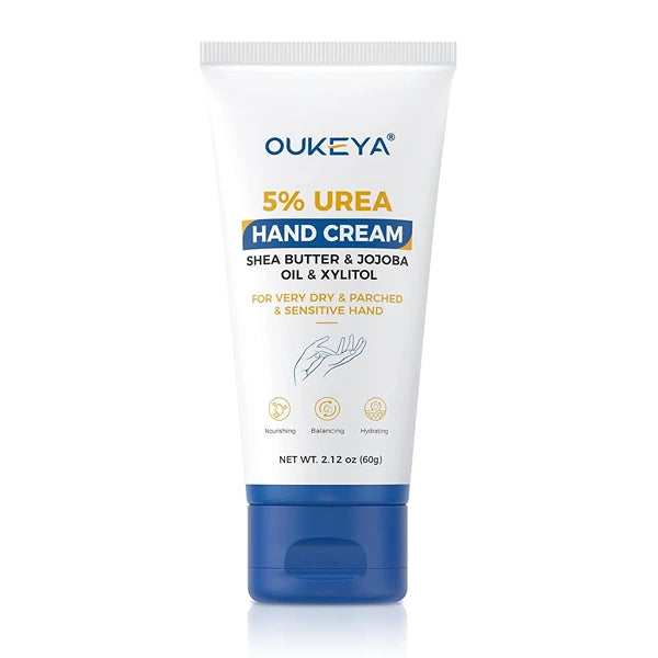 OUKEYA Urea Hand Cream - With 5% Urea Deep Nourishment for Hands, Fast-Absorbing Hydration for Soft Skin with Jojoba Seed Oil & Shea Butter - Perfect Travel Size for On-the-Go Care
